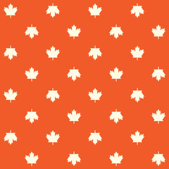 Maple Autumn Leaf Vector Seamless Pattern