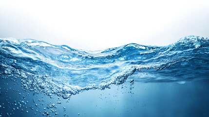 Blue Water on White Background