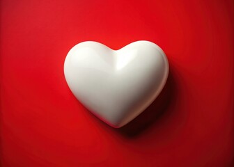 Celebrate love this Valentine's Day! Share your heartfelt message against a striking red background adorned with a beautiful white heart. Spread joy and warmth together!