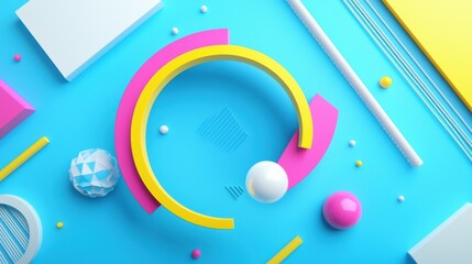 Obraz premium Colorful Geometric Shapes in Trendy Design Layout