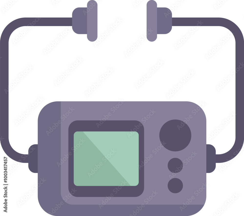 Poster underwater fishing camera is displaying an empty screen with buttons and a cable