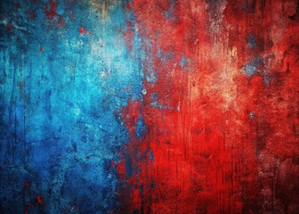 Obraz premium Vibrant red and blue grunge backdrop featuring a rugged texture, perfect for showcasing text and enhancing creative projects with a unique artistic touch.