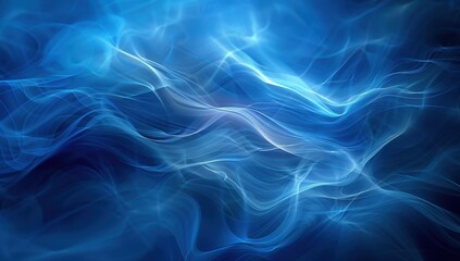 Obraz premium Abstract Blue Swirling Smoke or Vapor with Glowing Highlights