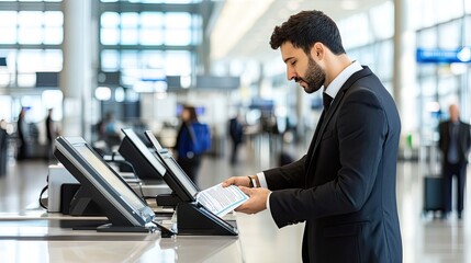 Fototapeta premium Border Control and Security Checkpoint at International Airport