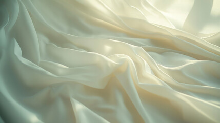 Obraz premium soft, natural light filters over an unmade bed with smooth white sheets