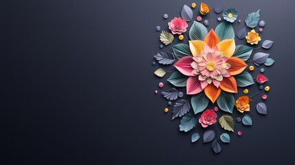 Glowing Diwali Lights and Paper Art Decorations on Dark Background for Festive Banners