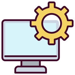 Work In Progress Icon Outline Color Icon