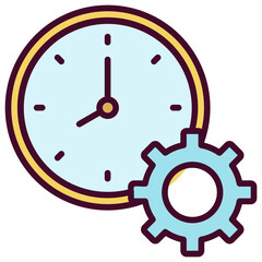 Clock Icon Outline Color Icon