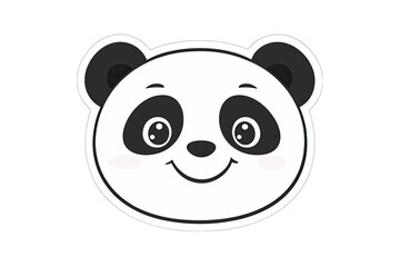 Adorable cartoon panda face with cute features, perfect for children's themes and wildlife illustrations.