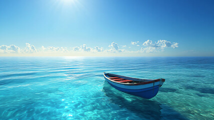 Naklejka premium boat on the beach