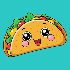 taco vector kawaii