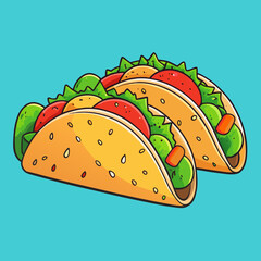 taco vector kawaii