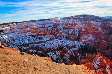 Fall Snow in Cedar Breaks National Monument in Utah.