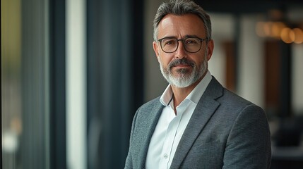 Fototapeta premium Professional Man in Modern Office Setting