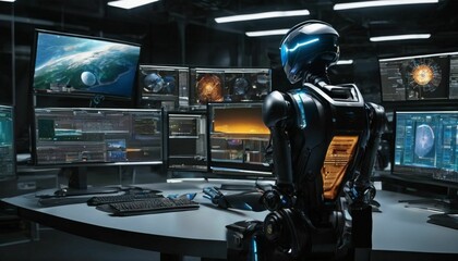 Future AI Police Robots on Duty