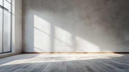 Dark wall concrete empty room building with shadow sun light from window
