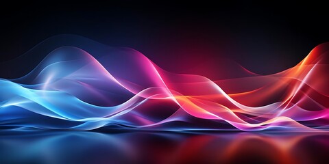 Naklejka premium Abstract waves of light in vibrant colors creating a dynamic, fluid visual effect.