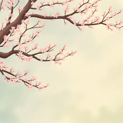 Tree branch with pink blossoms
