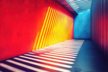 Sleek Lines and Bold Colors in a Minimalist Graphic Design Masterpiece