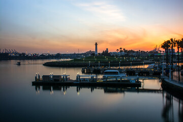 marina at sunset