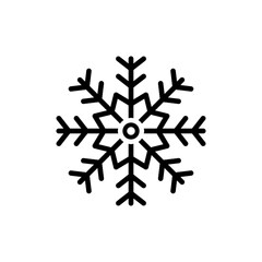 Snowflake simple black line icons. Vector snow. Snowflake set. Snowflake icon.