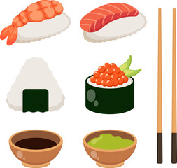 Japanese food illustration sushi