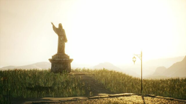 ghothic statue on top of the mountain