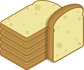 Vector white bread illustration