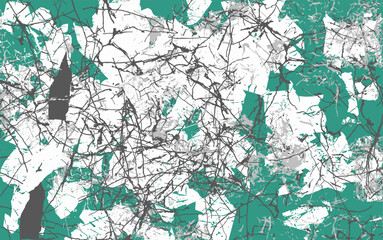 walls crumbled faded paint cracks green and white background