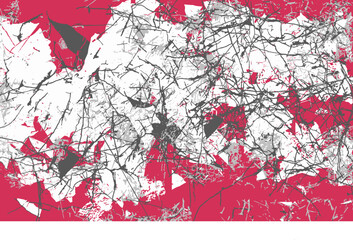 walls crumbled faded paint cracks red and white background