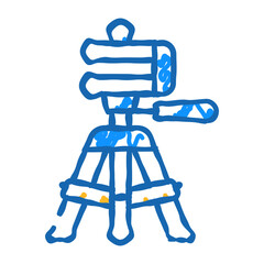 tripod accessory doodle icon sketch vector. tripod accessory sign. isolated symbol illustration