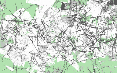 walls crumbled faded paint cracks green and white background