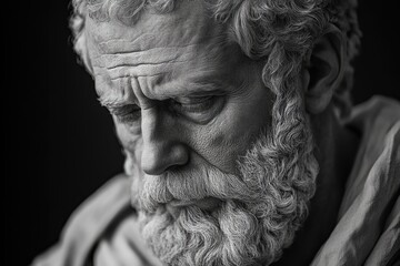 Melancholy Reflections of a Stoic Philosopher in Black and White