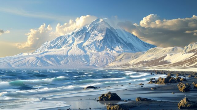 Majestic Avachinsky Volcano in Kamchatka, Russia