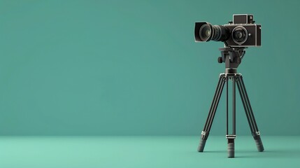 Video Camera Mounted on a Tripod for Steady Filming