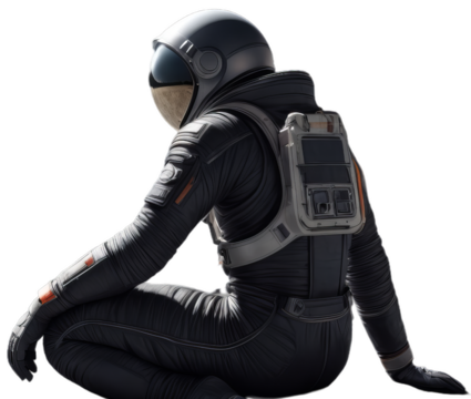 A man on the moon on transparent background PNG