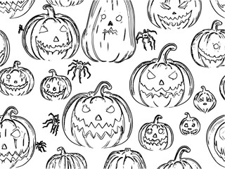 Halloween theme art outline for colouring purposes and greetings.	