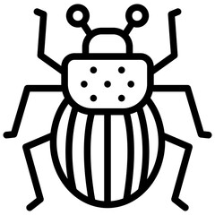 beetle icon illustration design with outline
