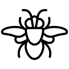bumble bee icon illustration design with outline