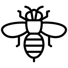 bee icon illustration design with outline