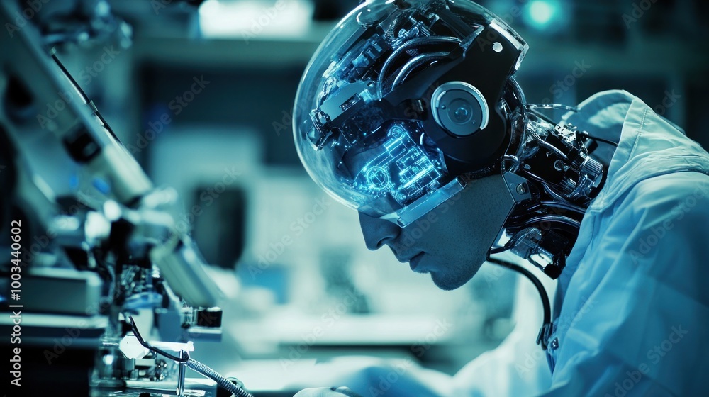 Poster the future of robotics: a cyborg engineer at work
