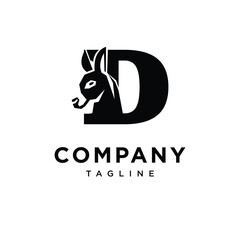 Letter D Donkey Logo Icon Vector