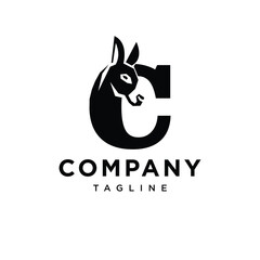 Letter C Donkey Logo Icon Vector