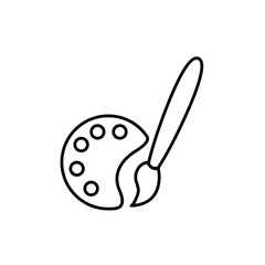 Paint brush icon,  Palette vector linear illustration for web and app..eps