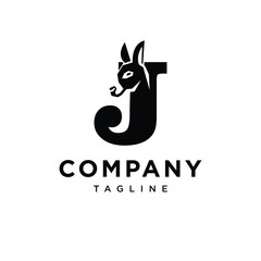 Letter J Donkey Logo Icon Vector