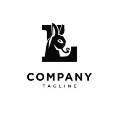 Letter L Donkey Logo Icon Vector