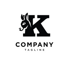 Letter K Donkey Logo Icon Vector