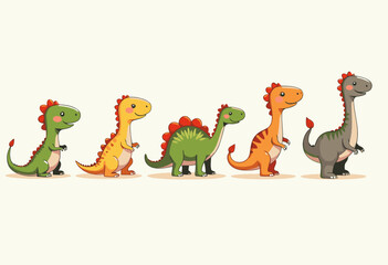 Fototapeta premium Friendly Dinosaur Clipart: Fun and Educational Graphics for Kids 