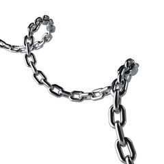 Abstract Spiral Chrome Chain 3D Render