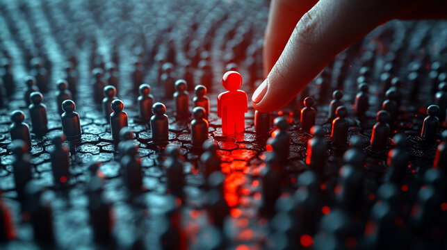 business professional confidently selects a modern red hue, symbolizing passion and innovation. This image embodies leadership and decision-making in a dynamic corporate environment